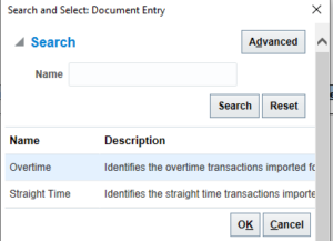 Search and Select in Oracle Cloud